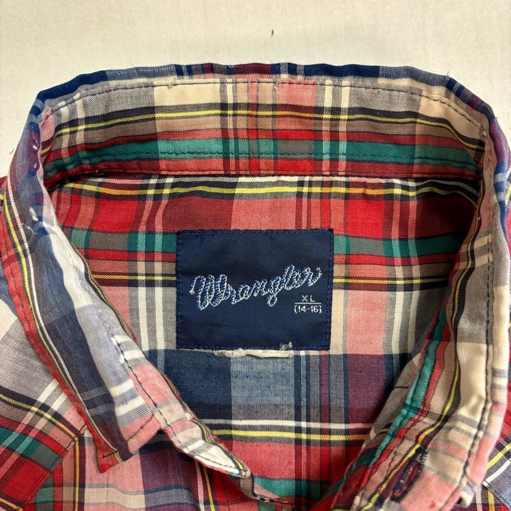 Wrangler Pearl Snap Button Up Long Sleeve Women’s S or Kids 14-16